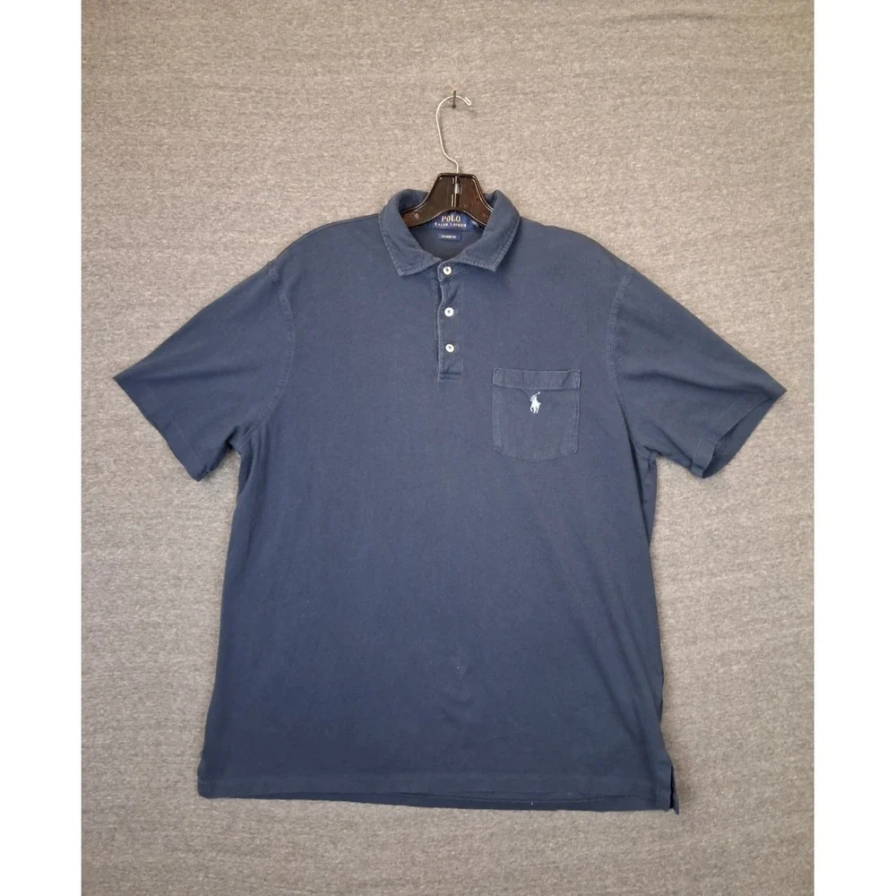 Polo Ralph Lauren Mens Shirt Large Blue Classic Fit Small‎ Pony Preppy Casual